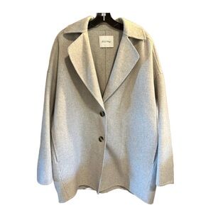 NWOT- Gray unlined Jacket with two-button front